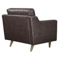 thumbnail image 6 of Pemberly Row Modern Genuine Leather Upholstered Armchair in Brown, 6 of 8
