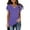 Purple, variant on HOMBOM Shirts for Women Casual Black V Neck Solid Short Sleeve Ruffled Sleeve Loose Blouse 2XL