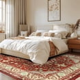 thumbnail image 5 of Jamfeel Washable Rugs Vintage Distressed Print Indoor Carpet Low-Pile Floor Non Slip Rug for Living Room, Bedroom 4' x 6' Red, 5 of 6
