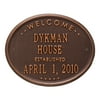Personalized Whitehall Products Oval Welcome House Plaque with White/Gold Finish