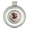 thumbnail image 1 of Chocolate Lab Labrador Dog Breed Round Stainless Steel 5oz Hip Drink Flask, 1 of 4