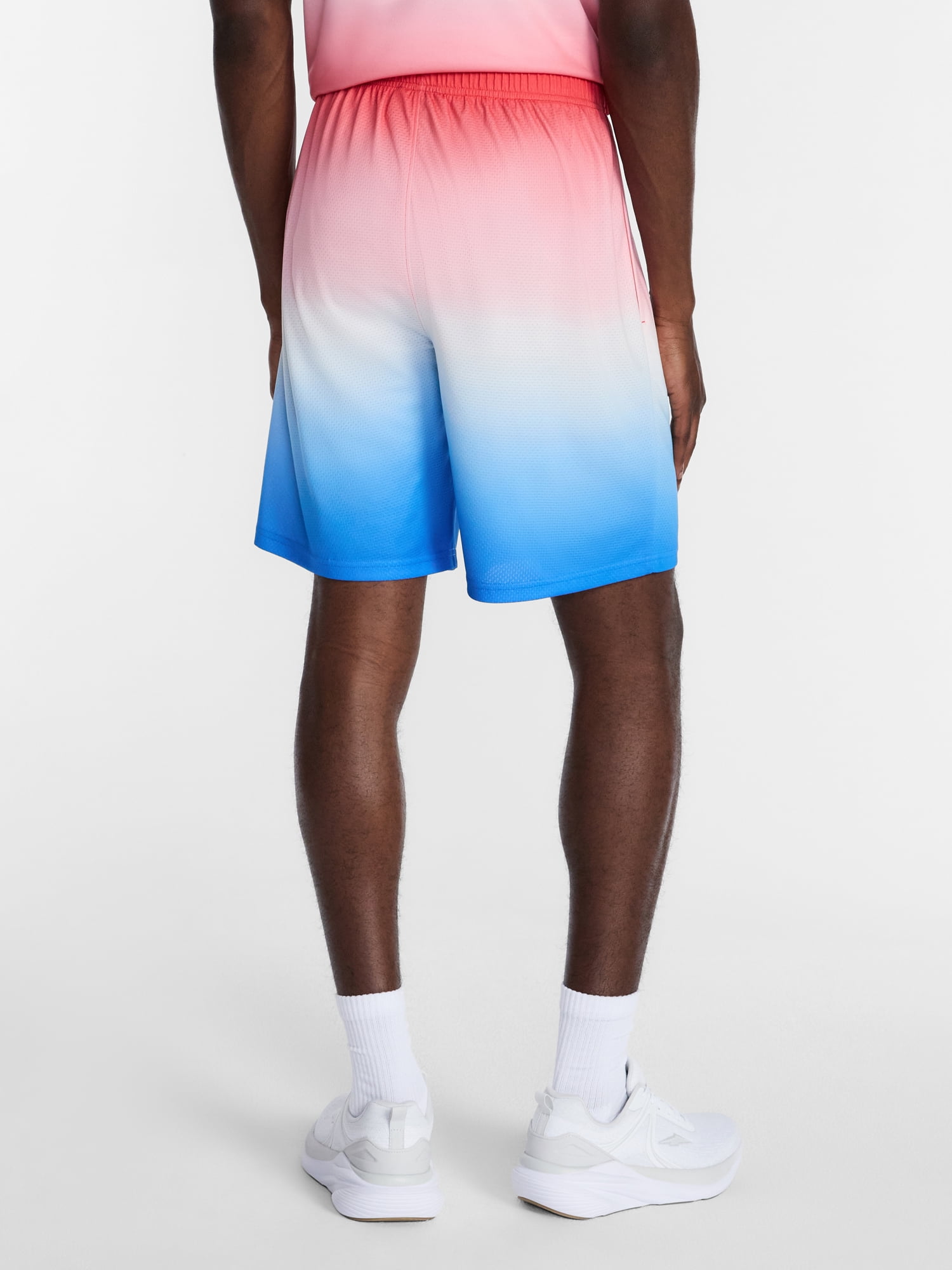 Athletic Works Men's and Big Men's Ombre America 250 Mesh Shorts, 7" Inseam, Sizes XS-5XL