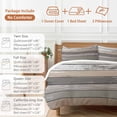 thumbnail image 6 of Retro Dark Grey Stripe Bedding Duvet Cover Set King Size 4 Pieces Peeling Paint Effect Theme Bedding Set with Zipper Closure, 1 Comforter Cover 92x106 Inches 1 Flat Sheet & 2 Pillow Cases, 6 of 7
