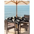 thumbnail image 3 of Outdoor Tablecloth with Umbrella Hole for Patio/Picnic/Party/Camping, Black Spring Floral Waterproof Table Cloth Square Cover Washable, Daisy Flowers Elegant Farmhouse Art (60"x 60"), 3 of 9