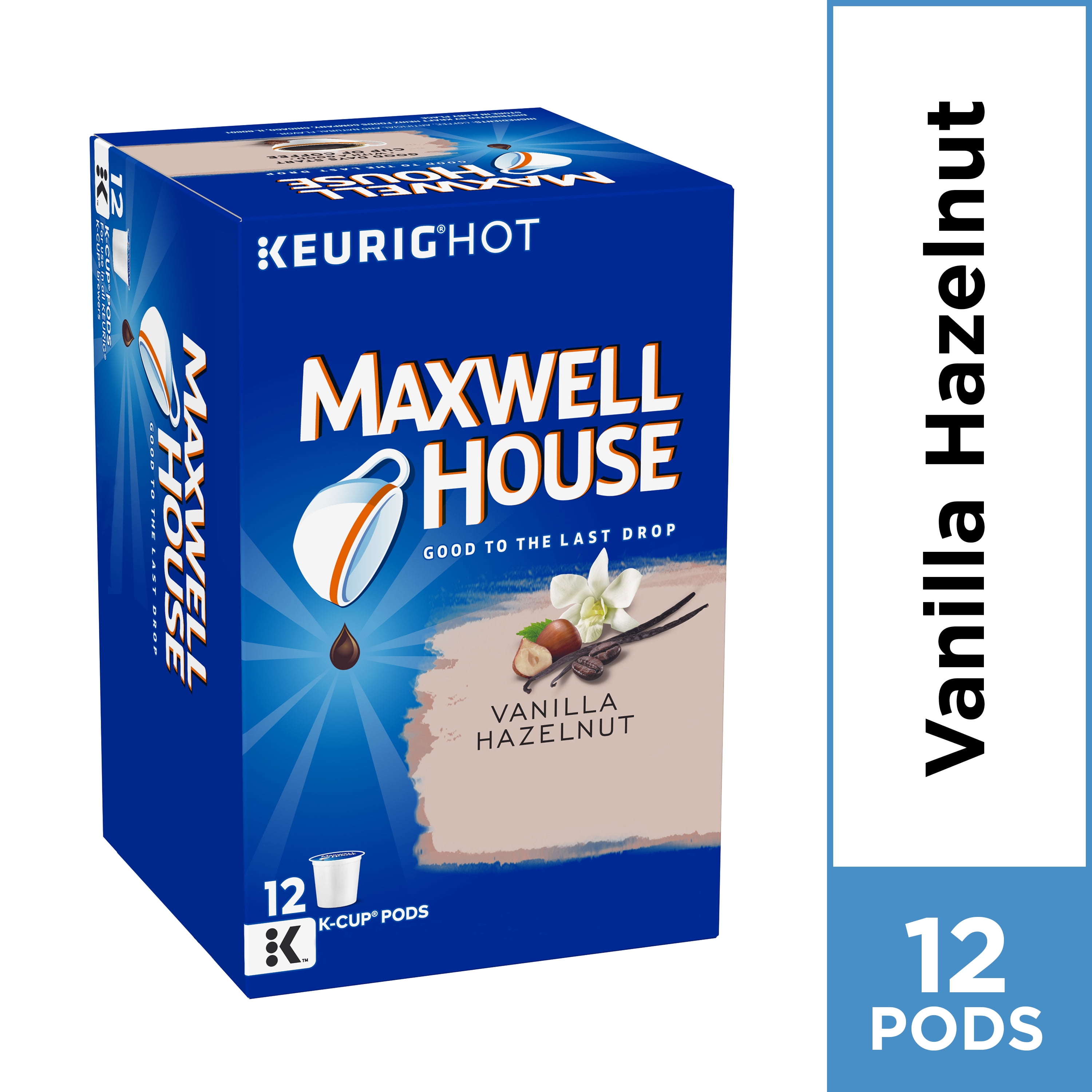 Maxwell House Vanilla Hazelnut Coffee K Cup Pods, Caffeinated, 12 ct