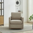 thumbnail image 2 of Square Upholstered Swivel Accent Chair, Comfy Accent Single Sofa Chair, 360 Degree Club Chair, Lounge Armchair for Living Room Bedroom Apartment Nursery, Taupe, 2 of 9