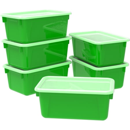Storex Small Cubby locker Bin  with Cover  Classroom Green Colors (5 units/pack)