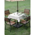 thumbnail image 4 of Outdoor Tablecloths with Umbrella Hole & Zipper, Green Eucalyptus 60x60 Inch Square Tablecloths, Weeping Botanical Leaf Watercolor Waterproof Table Cloth, Patio/Pool/Picnic Table Covers, 4 of 8