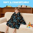 thumbnail image 5 of Game Controller Black Pattern Lamb Fleece Blanket Hoodies for Teens ,Teens Oversize Sherpa Wearable Hooded Blanket Sweatshirt with Super Pockets, 5 of 6