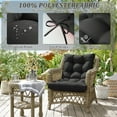 thumbnail image 4 of Snubbull Swing Cushions Set of 2, 42" × 21" × 5" Waterproof Rocking Chair Cushions with Ties for Outdoor Indoor Single Seat Cushions, Black, 4 of 7
