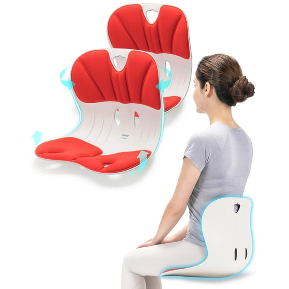 Curble Wider (ancho estándar) paquete de 2: soporte ergonómico para la espalda baja, corrector de postura lumbar, alivio del dolor de espalda, perfecto para la oficina, el suelo y el teletrabajo, pate