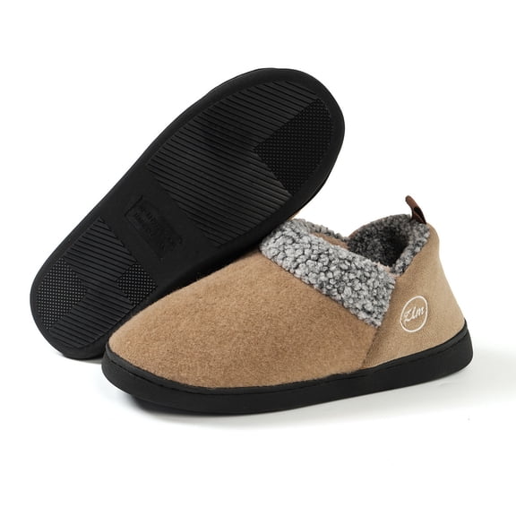 ZROVA Unisex Winter Warm Slippers, Indoor/Outdoor Non-Slip Fuzzy Lined House Shoes