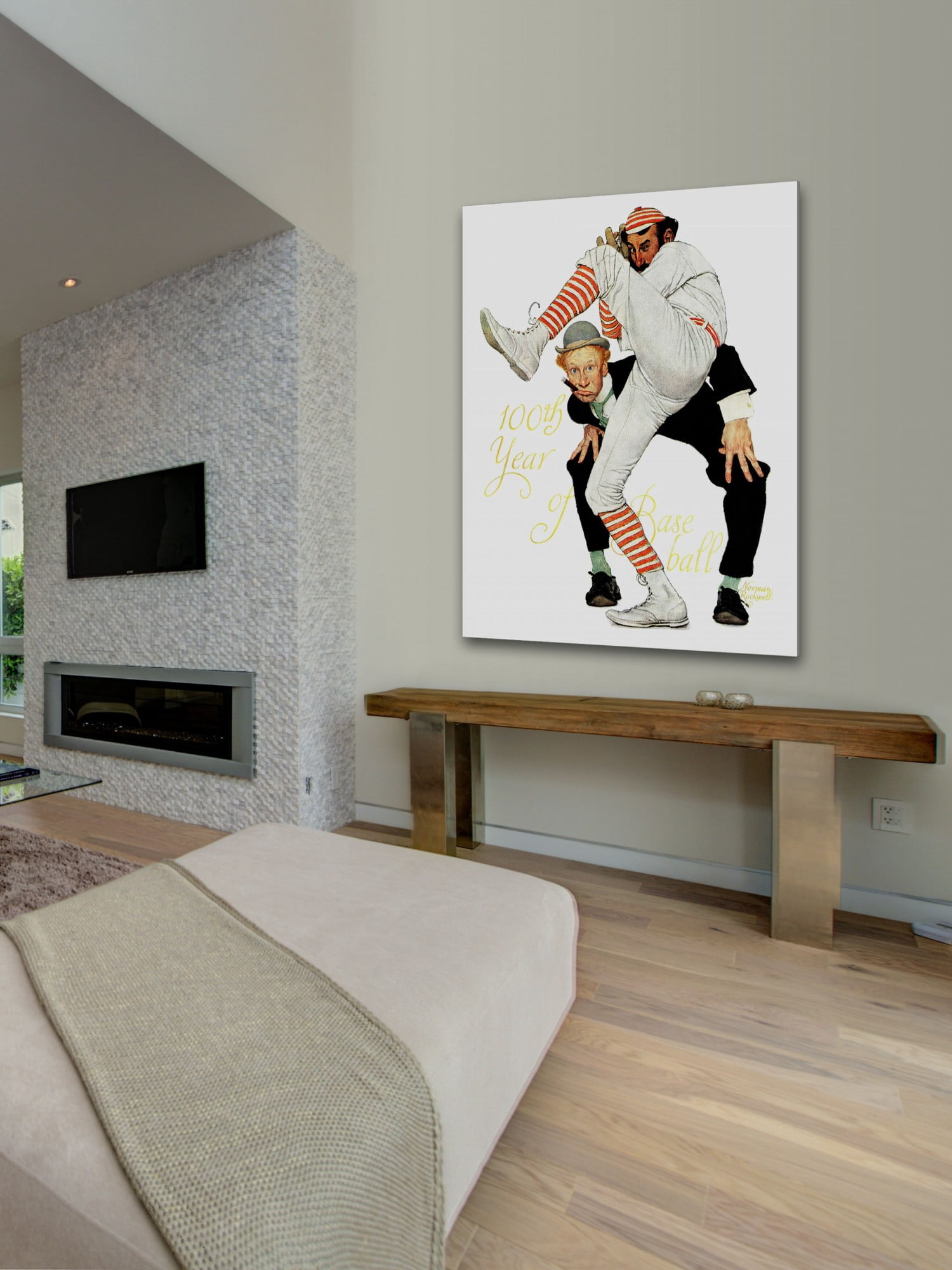 Marmont Hill 100th Anniversary of Baseball by Norman Rockwell Painting Print on Canvas