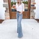 thumbnail image 4 of WILLBEST Pantalones Mujer Pantalones Vaqueros Ajustados de Cintura Alta y Elásticos para Mujer, Con Pierna Ancha, Ajuste Cómodo y Largo Moderno. Extra Chica, 4 of 5
