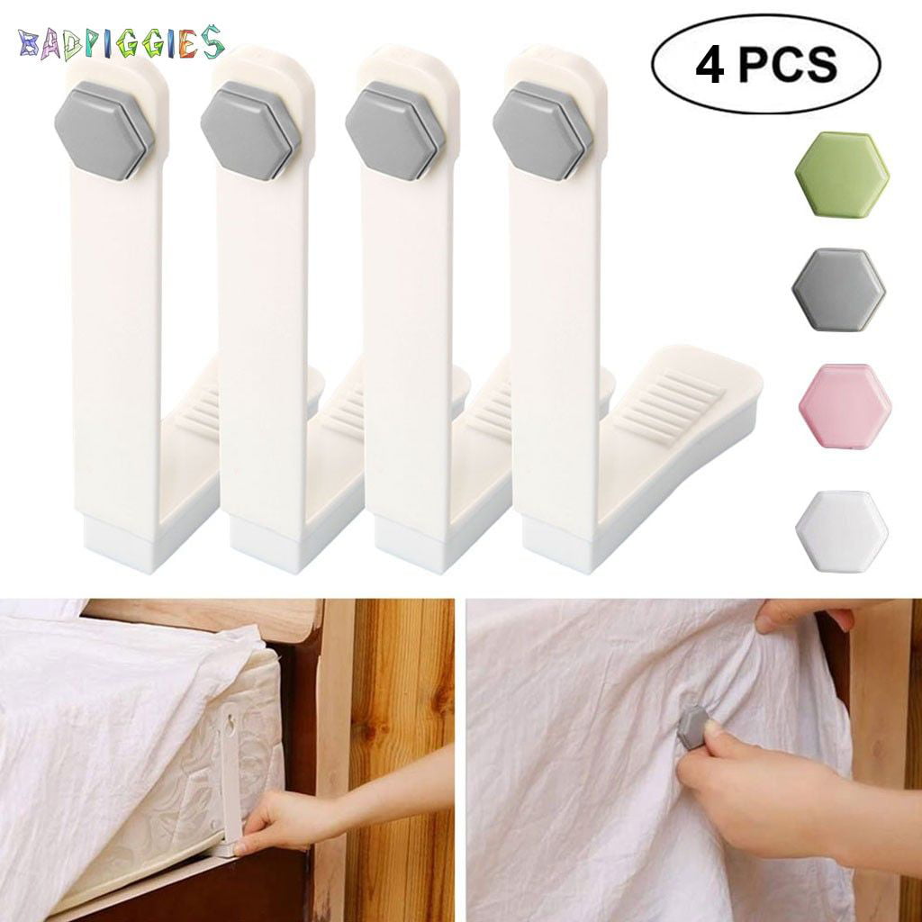 Bed Sheet Grippers Clip Anti-Move Bed Quilt Cover Gripper Anti-run Kick Buckle Single Clip Device For Home Bedroom 4PCS High Elasticity Duvet Clips 