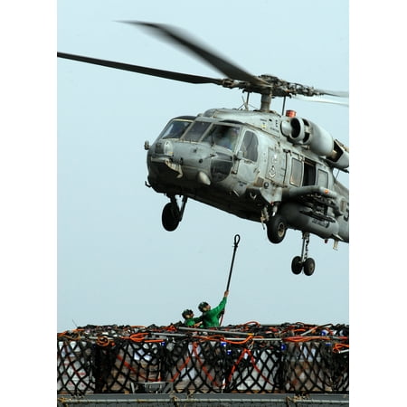 - LAMINATED POSTER Sailors from Military Sealift Command fast combat support ship USNS Bridge (T-AOE 10) attach cargo Poster Print 24 x 36