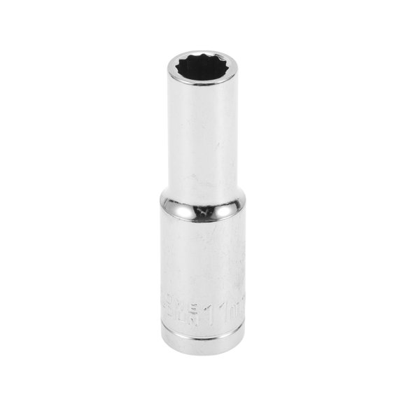 Herramienta de socket de impacto universal Unique Bargains 78mm de acero de cromo vanadio duradero tono plateado 1 pieza 12 puntos 11mm para automóvil, motocicleta, dirtbike 1/2 pulgada de transmisión
