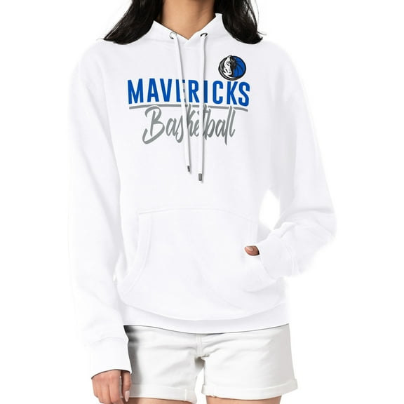 Women's G-III 4Her by Carl Banks White Dallas Mavericks Graphics Fleece Pullover Hoodie