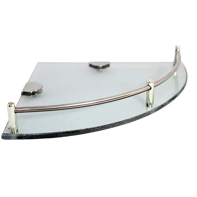 Repisa Esquinera Para Baño De Vidrio Acero Inoxidable Hi307 Plateado