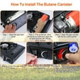 thumbnail image 6 of 1Pc 3300W Portable Camping Stove Butane Canister Dual Fuel Burner Piezo Electric Ignition Single Burner With Automatic Tank Ejection Overpressure Cut Off Carry Case For Camping Hiking Picnic Fishing, 6 of 10
