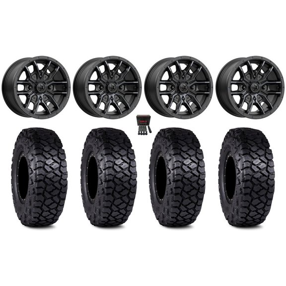 MSA Fang 14" Wheels Black 30" Intersect Tires Sportsman RZR Ranger