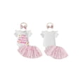 thumbnail image 2 of BemeyourBBs Newborn Baby Girl My First Mothers Day Outfits Letter Print Round Neck Short Sleeve Romper Floral Tulle Tutu Skirts Set Headband 3Pcs Infant Girl Spring Summer Clothes, 2 of 9