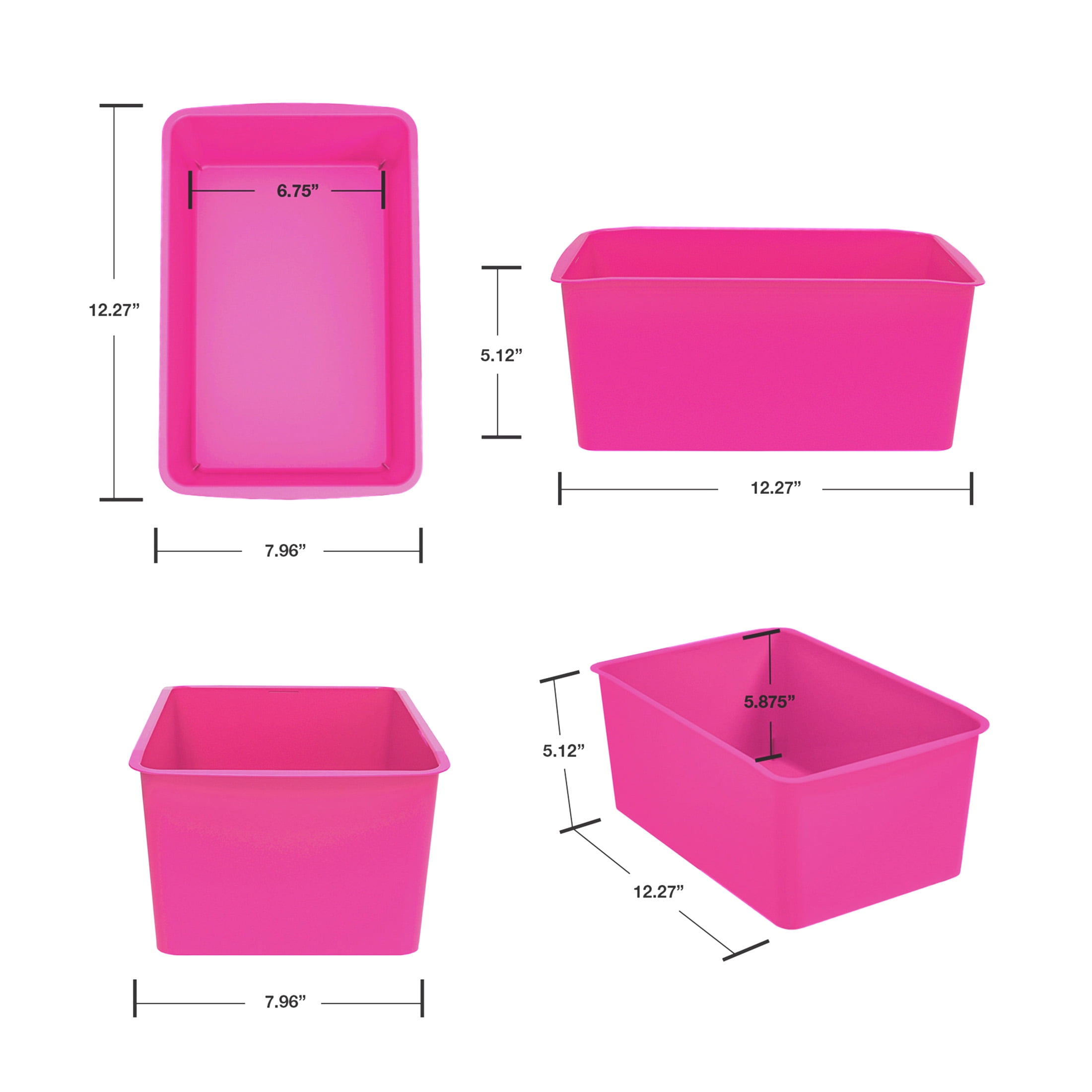 Pen+Gear Cubby Bin, 12.27 x 7.96 x 5.12 in, Tropical Blossom, 8-Pack