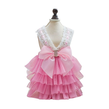 Fashion Sweet Puppy Dog Princess Skirt Pet Dog Summer Tutu Dress Pink ...