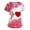 Wine #075, variant on Valentine Day Scrub Tops for Woman Short Sleeve Medical Love Heart Print Nursing Uniforms V Neck Cute Quick Dry Scrub Tops with Pockets Pink 4XL