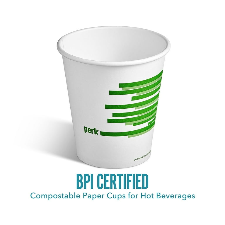 Eco-ID Compostable Paper Hot Cups, 12 oz, White/Green, 50/Pack Eco-ID Compostable Paper Hot Cups, 12 oz, White/Green, 50/Pack