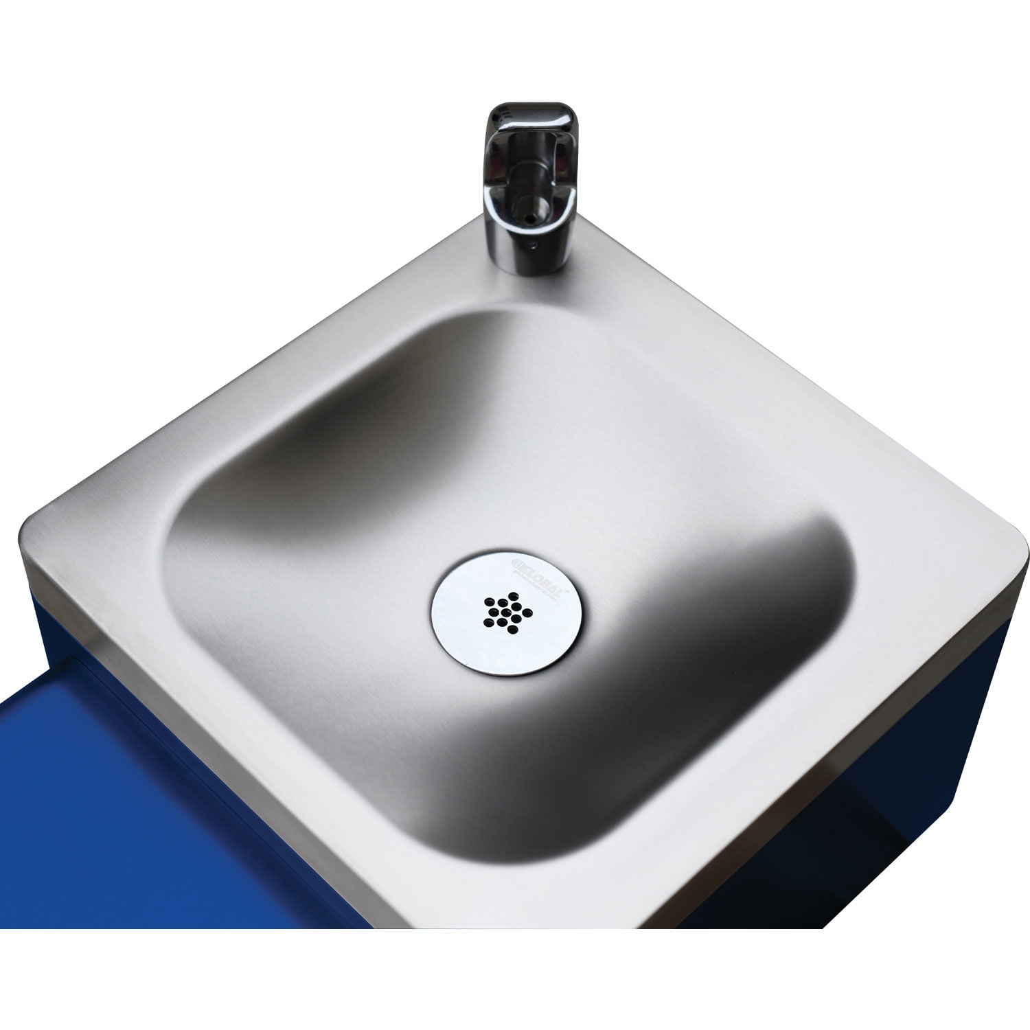 Global Industrial Outdoor Wall Mount Drinking Fountain Blue
