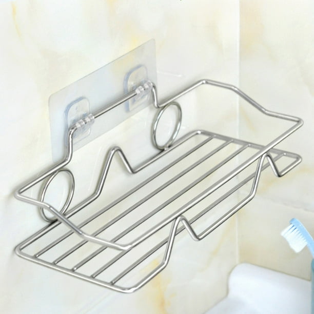 Estante Multifuncional de Acero Inoxidable con Gancho Adhesivo y Sin Necesidad de Taladrar. Ideal para Artículos de Baño y Cocina.