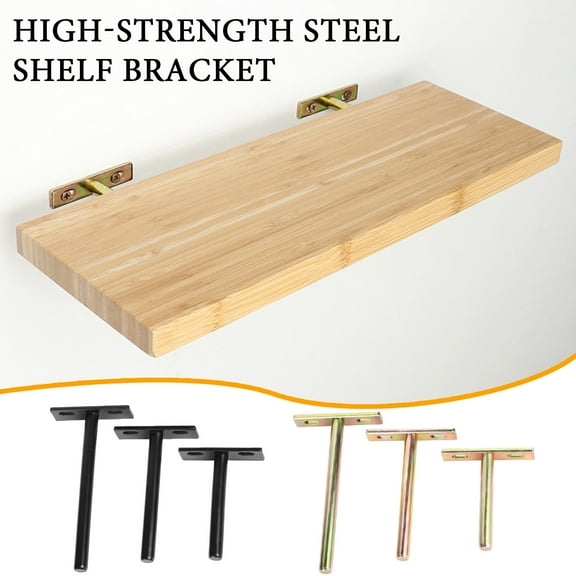 Lifetechs High-Strength Steel Floating Frame Holder for Cabinets Shelves T-Shaped Invisible Design Bookshelf Support DIY Professional Use Display Shelf Bracket