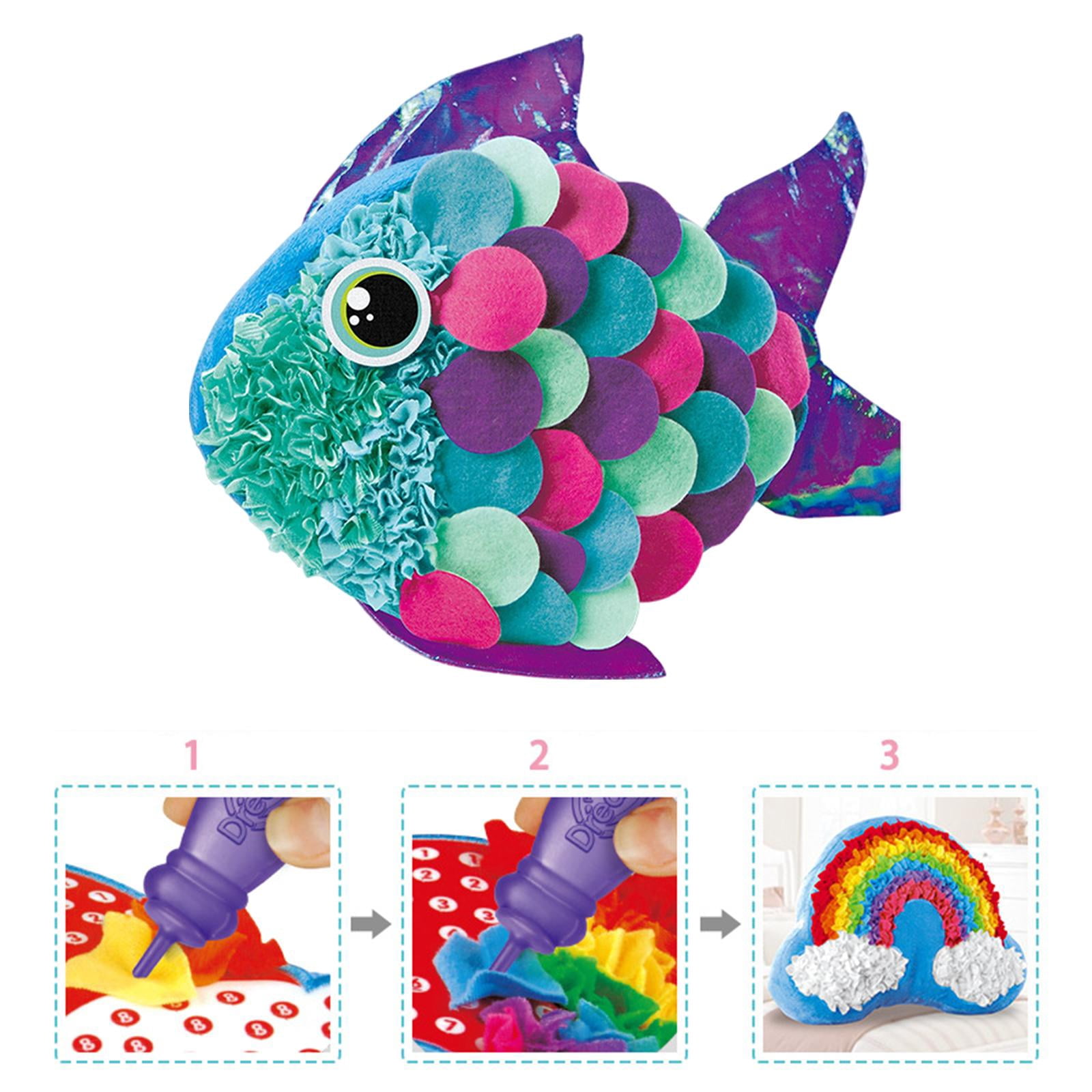 Funny Pillow DIY Kits Arts and Crafts Doll for Valentine Day Christmas Birthday Educational toys Decor , Fish