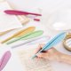thumbnail image 3 of 6 Pices Stylo Bille Fantaisie En Forme De Plume 0,5 Mm Stylos Gel Encre Noire Stylo Bille Rtro Pour Fille Et Femme Fournitures Scolaires Bureau, 3 of 5