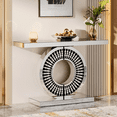 thumbnail image 3 of Tribesigns 43-Inch Mirrored Console Table, Entryway Table with Sparkling Crystal Inlays Base, Modern Sofa Table Behind Couch for Foyer, 3 of 7