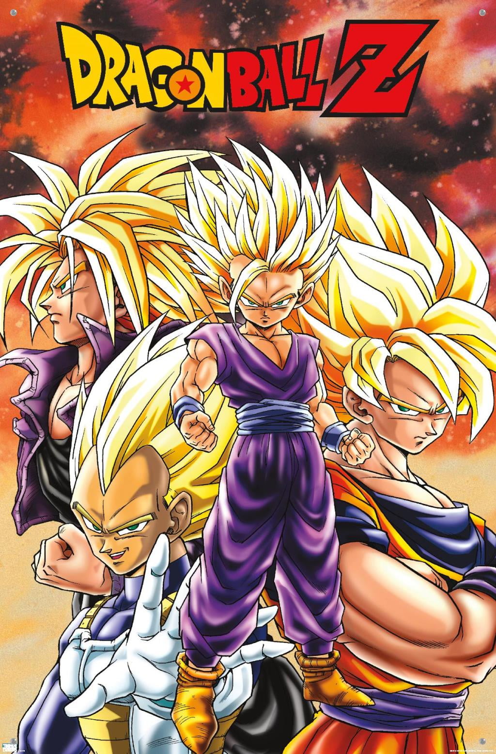 Dragon Ball Z - Saiyans Wall Poster with Push Pins, 22.375