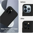 thumbnail image 3 of for iPhone 13 Pro Case, Silicone Upgraded [Camera Protection] Phone Case with [2 Screen Protectors], Soft Anti-Scratch Microfiber Lining Inside, 6.1 inch, Black, 3 of 11