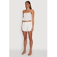 thumbnail image 4 of Womens Haute Monde Eyelet Scallop Trim Cropped Cami, 4 of 5