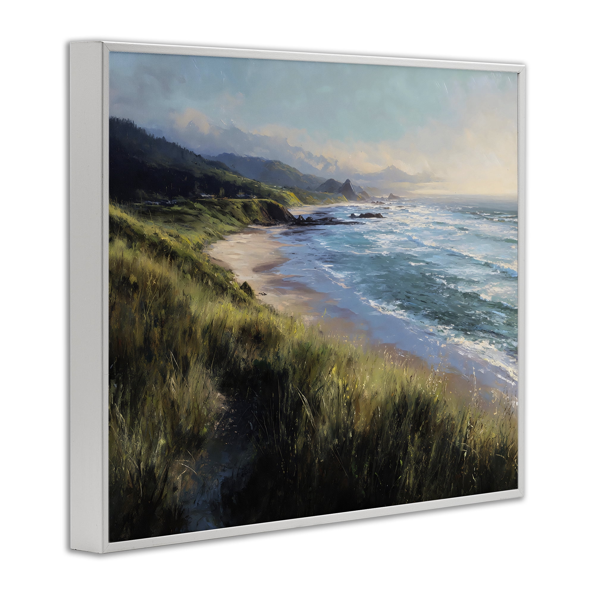 Stupell Industries Nature's Coast in Morning Light White Framed Giclee Art, design by Franklyn Gregory