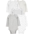 thumbnail image 1 of Body de manga larga unisex Simple Joys by Carter's, paquete de 5, 1 of 2