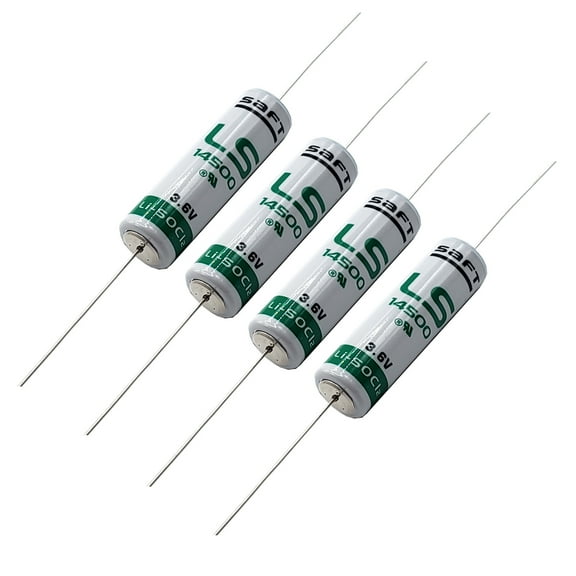 4x SAFT LS14500AX AA Axial 3.6V Lithium Thionyl Chloride Battery