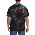 thumbnail image 3 of Gukieu Blue and Red Roses Artwork Print Men's Short-sleeved Shirts, Button-down Pocket Shirts, T-shirts, Beach Vacation Travel Summer Clothing-3X-Large, 3 of 5