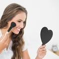 thumbnail image 3 of Unique Bargains 1 Pc Heart-shaped Handheld Mirror for Vacation Travel Black Plastic Glass, 3 of 5