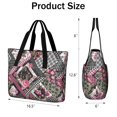 thumbnail image 3 of Tote Bag for Women - Pioneer Flower Shoulder Bag - Large Utility Work Duffle Bag with Zipper Handbag for Travel, Work, Sprots, 3 of 5
