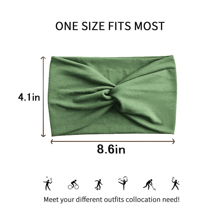 10 Pcs Stretch Knotted Wide Headbands for Women Workout Sport huart 10 Pcs Wide Headbands for Women, Stretchy Sports Hair  main image 4