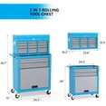 thumbnail image 4 of Ktaxon 2 in 1 Rolling Tool Chest Storage Cabinet, Mechanic Tool Organizer Box, w/8 Drawers, Blue, 4 of 8