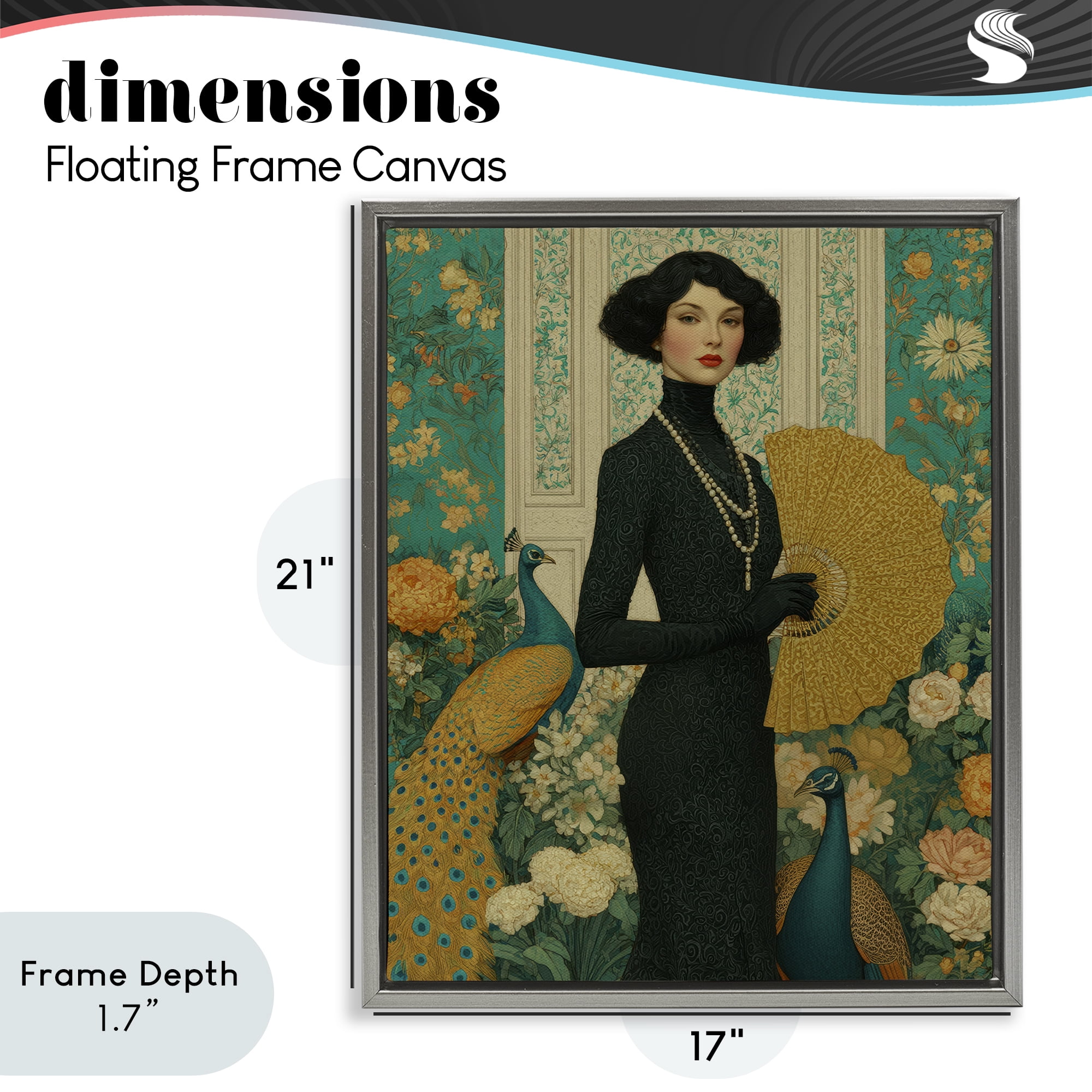 Stupell Industries Floral Velvet Reign Gray Framed Floater Canvas Wall Art, design by A Barefoot Stylist