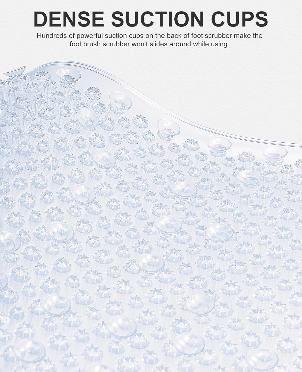 OTHWAY Non Slip Grassy Bathtub Mat :27.5X15.7 inches Spa Foot Massage Bathroom Rug,Quick Drain Shower Floor Mat for Elderly Pregnancy & Families(Clear)