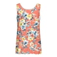 thumbnail image 4 of Hauts d'Été pour Femmes 2025, Débardeurs Amples Tendance à Imprimé Floral Col Rond Blouse en Chiffon Sans Manches Décontractée, 4 of 5